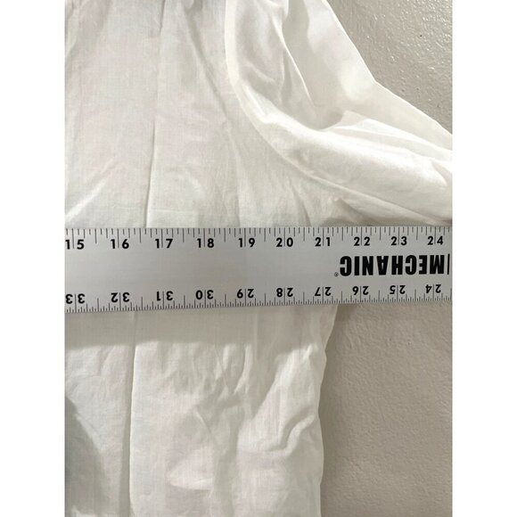 Chicos blouse Womens White flower Embroidered Peasant Top 100% cotton tassel - Picture 9 of 11